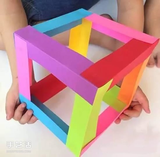 幼儿立体方块制作方法 漂亮纸立方体DIY图解(图2)