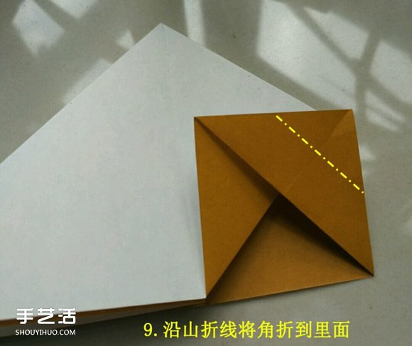 儿童手工折纸冰激凌 冰激凌的折法图解教程(图7)