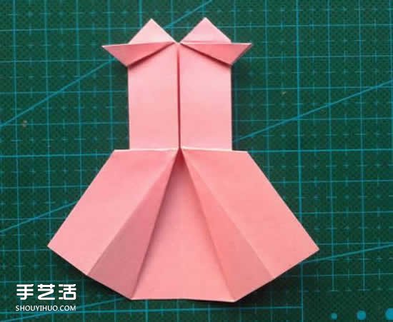 儿童折纸裙子图解教程 简单小裙子的折叠方法(图15)
