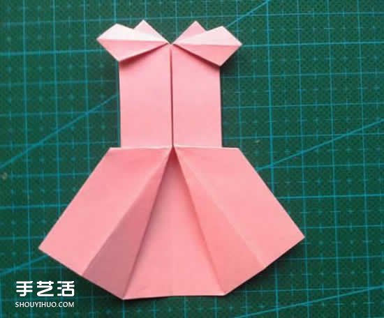 儿童折纸裙子图解教程 简单小裙子的折叠方法(图16)