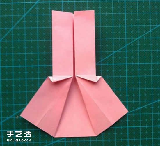 儿童折纸裙子图解教程 简单小裙子的折叠方法(图8)
