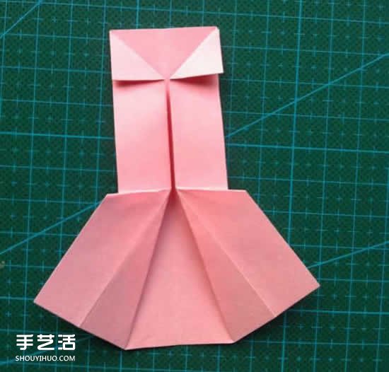 儿童折纸裙子图解教程 简单小裙子的折叠方法(图9)