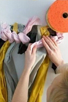 旧衣服/布条利用 手工编织漂亮地毯的步骤(图4)
