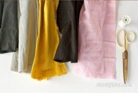 旧衣服/布条利用 手工编织漂亮地毯的步骤(图2)