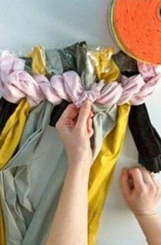 旧衣服/布条利用 手工编织漂亮地毯的步骤(图5)