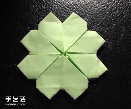 四叶草的折法两张纸 简单四叶草折纸教程(图12)