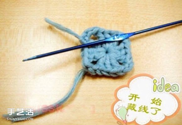 温暖的钩针杯垫编织教程 最适合天凉季节用啦~(图7)