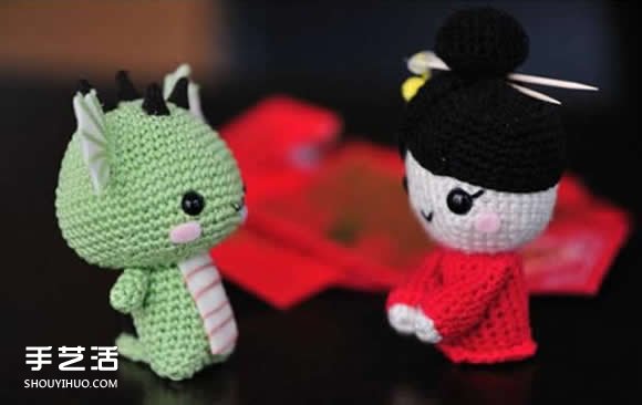 针织制作可爱的小龙 超萌小龙玩偶钩针DIY(图16)