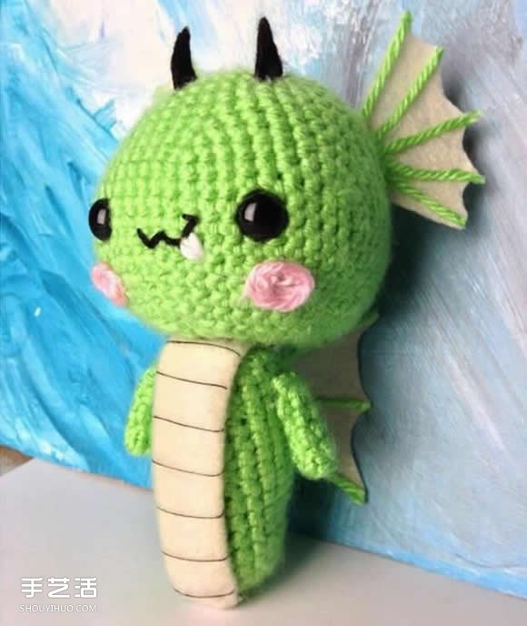 针织制作可爱的小龙 超萌小龙玩偶钩针DIY(图18)
