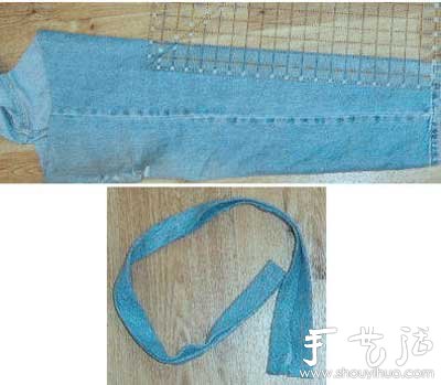 牛仔裤旧物改造 DIY牛仔手提包(图2)