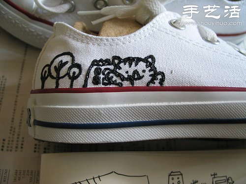 白色帆布鞋手工改造教程(图3)