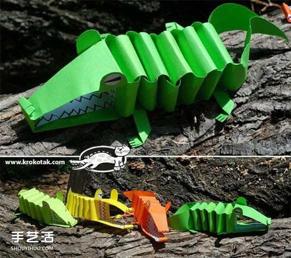 A4纸制作鳄鱼的方法 儿童玩具鳄鱼用A4纸做 - 诺云双维造物网