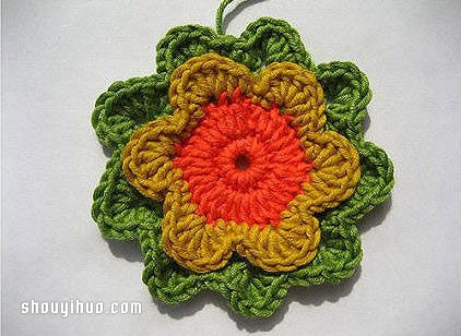 千层花的制作方法步骤 钩针千层花DIY图解教程(图10)