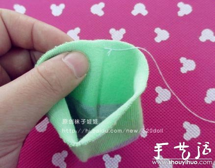 旧棉袜子手工DIY漂亮花朵(图2)