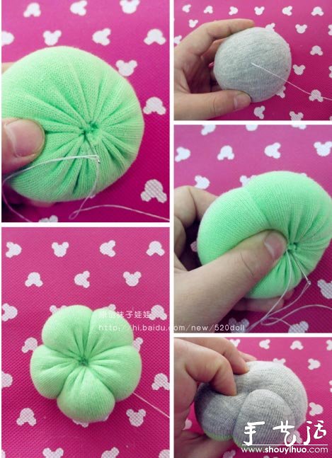 旧棉袜子手工DIY漂亮花朵(图5)