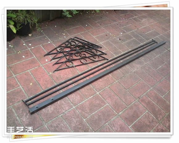 铁架子废物利用 DIY手工制作搁置花盆的架子(图2)