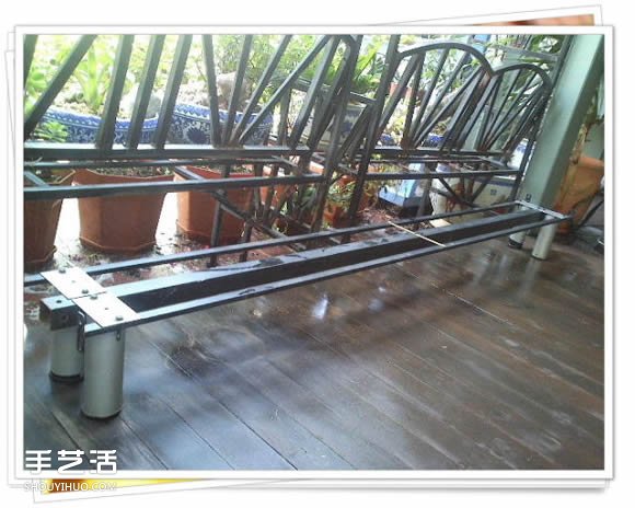 铁架子废物利用 DIY手工制作搁置花盆的架子(图10)