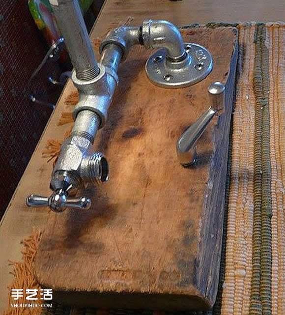 金属管道材料DIY制作个性台灯的作品图片(图3)