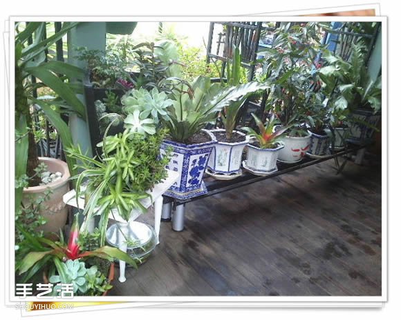 铁架子废物利用 DIY手工制作搁置花盆的架子(图12)
