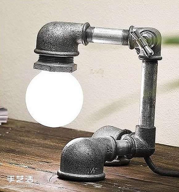 金属管道材料DIY制作个性台灯的作品图片(图2)