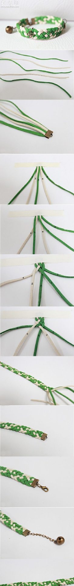 清新绿色手链的编织教程(图2)