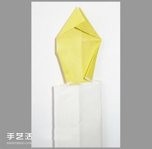 折纸蜡烛的方法图解 手工纸蜡烛的折法教程(图11)