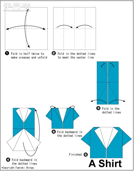 漂亮的折纸衣服图解教程大全(图5)