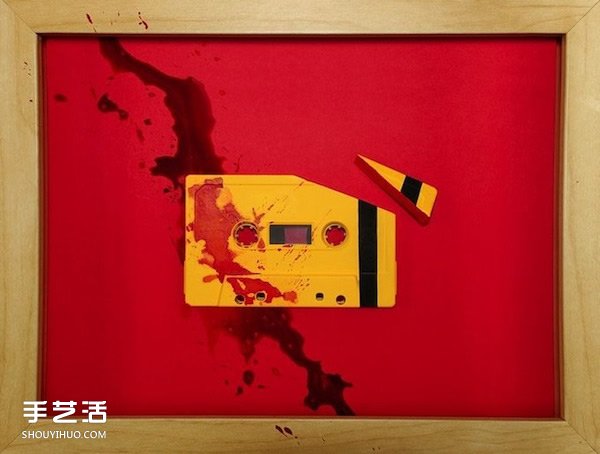录音磁带废物利用 手工制作呆呆表情卡带公仔(图1)