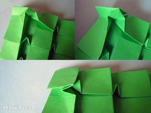 一张纸折纸立体圣诞树手工DIY制作图解教程(图7)