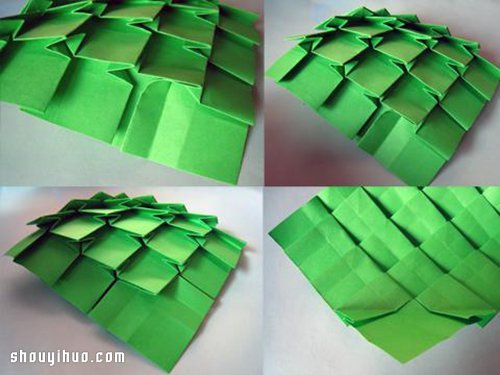 一张纸折纸立体圣诞树手工DIY制作图解教程(图9)