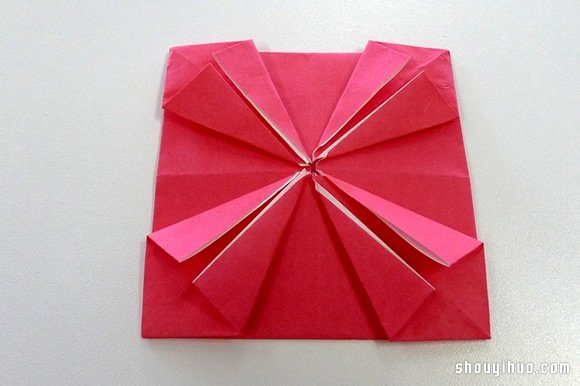 纸绣球的做法 折纸绣球花手工制作图解教程(图8)