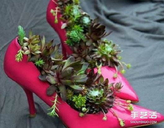 废旧鞋子制作花盆的方法 旧鞋子DIY花盆教程(图4)