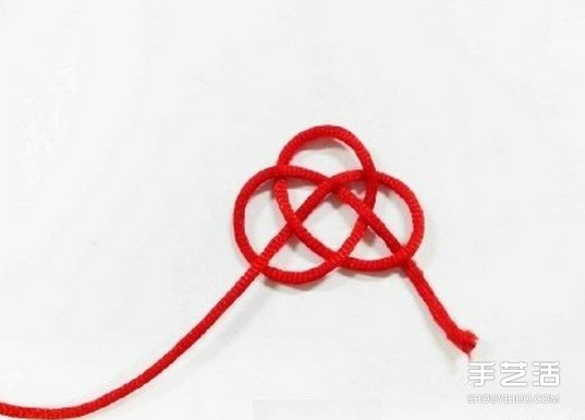 双线结玫瑰花的编法 手工编织双线结玫瑰图解(图2)