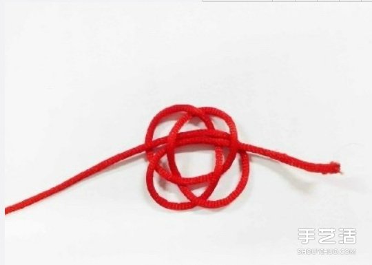 双线结玫瑰花的编法 手工编织双线结玫瑰图解(图3)