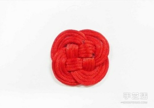双线结玫瑰花的编法 手工编织双线结玫瑰图解(图5)