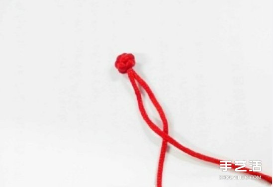 双线结玫瑰花的编法 手工编织双线结玫瑰图解(图7)