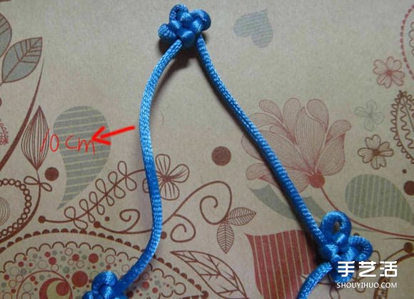 最基本酢浆草结及其组合结如意结的编织图解(图10)