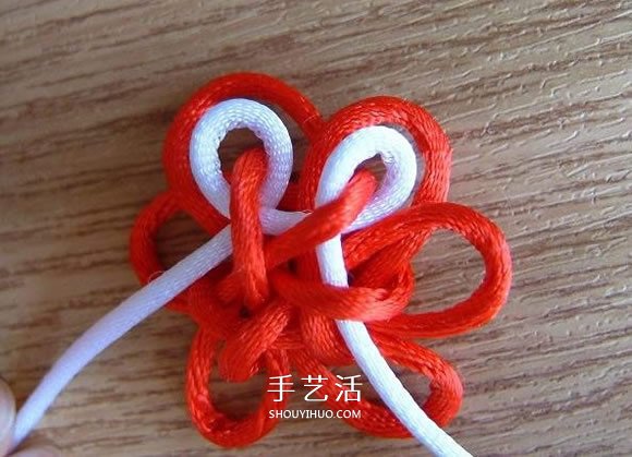 中国结之团锦结滚边法编织小花饰品的方法(图3)