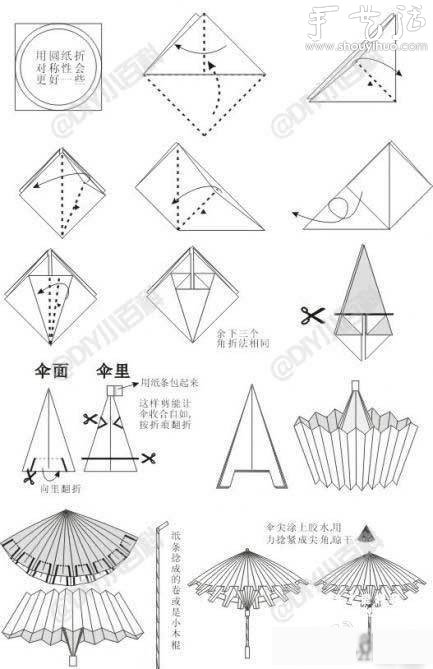 纸伞手工折纸教程(图3)