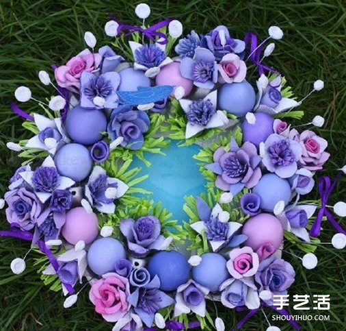 蛋托玫瑰花装饰手工制作 即使婚礼上都可以用(图7)