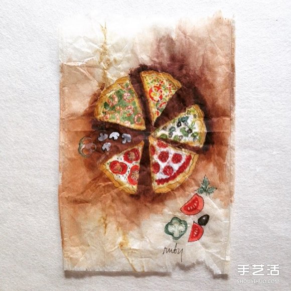变废为宝：艺术家用喝过的茶包当画布写日记(图2)