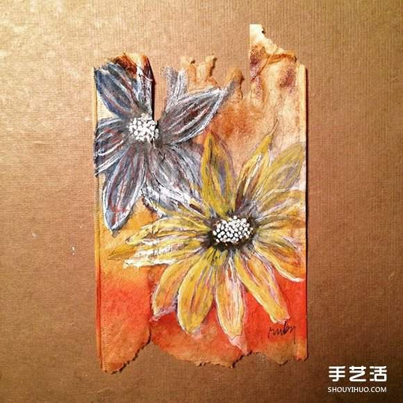 变废为宝：艺术家用喝过的茶包当画布写日记(图7)