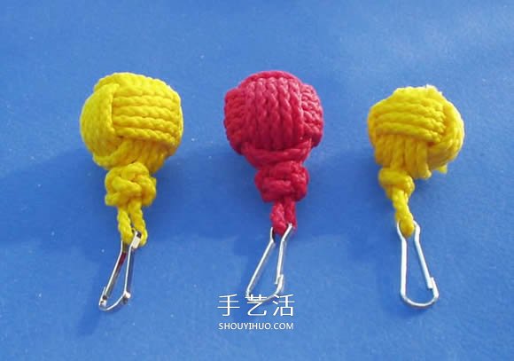 绳子编织球体的方法 怎么用绳编圆球小挂件(图15)