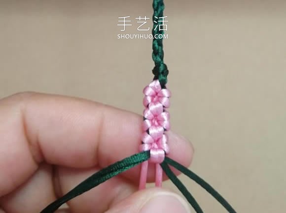 桃花结手链编法图解教程从头到尾(图21)