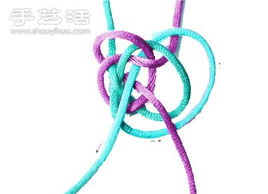 双线纽扣结的编法图解(图4)