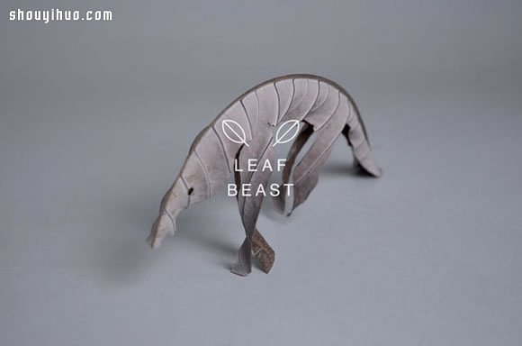 干枯树叶手工制作成各种生动逼真的动物(图2)