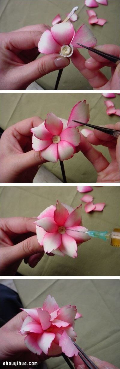 废弃刨花木屑变废为宝DIY漂亮花朵手工艺品(图3)