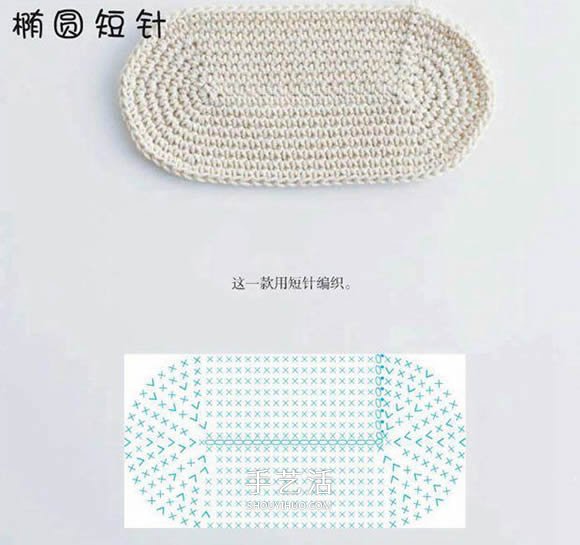 长短针手工编织垫子的方法 可用作杯垫或地垫(图3)