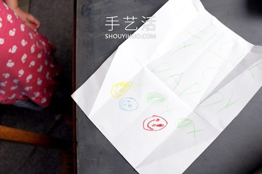 儿童手工折纸父亲节衬衫贺卡的折法图解(图2)