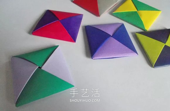 儿童手工折纸手牌玩具的折法图解教程 - 诺云双维造物网